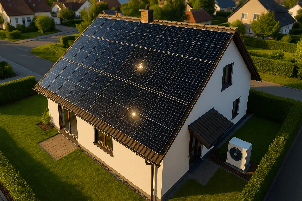 Photovoltaik-Anlage auf Einfamilienhaus — bee-doo Meisterbetrieb