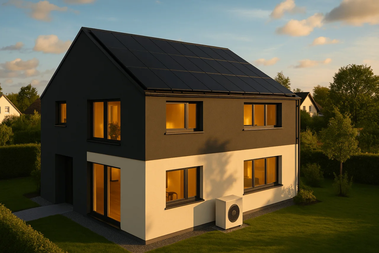 Photovoltaik-Anlage auf Einfamilienhaus — bee-doo Meisterbetrieb