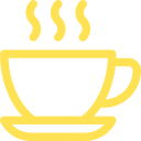 Coffee-Cup-Icon als Symbol für Pausen und Mitarbeiterfreundlichkeit bei der bee-doo GmbH in Bielefeld